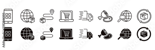 Delivery service icon set. commerce and cargo vector illustration concept