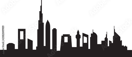 Dubai skyline silhouette modern cityscape vector illustration for travel and business concepts isolated on white background