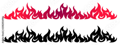 Fire frame icon, logo, symbol, clipart silhouette vector illustration. PNG. Editable stroke.  Hot fire flat clipart.