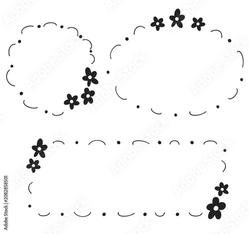 Hand Drawn Floral Frame Set