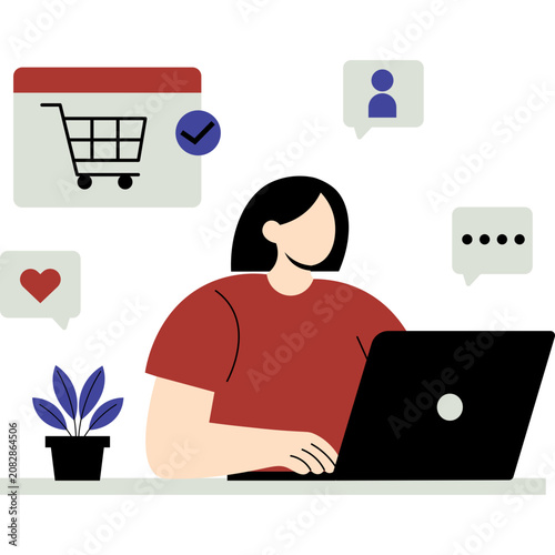 Online Business and E-Commerce Illustration
