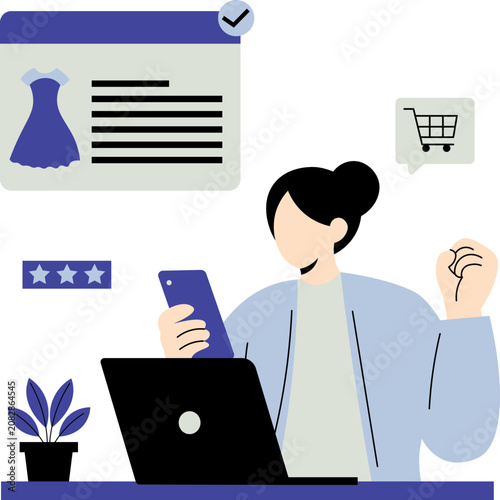Online Business and E-Commerce Illustration
