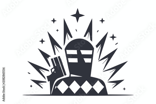 Bold Pixel Art Thief Silhouette for Gaming Industry Logos and Escape Room Graphics