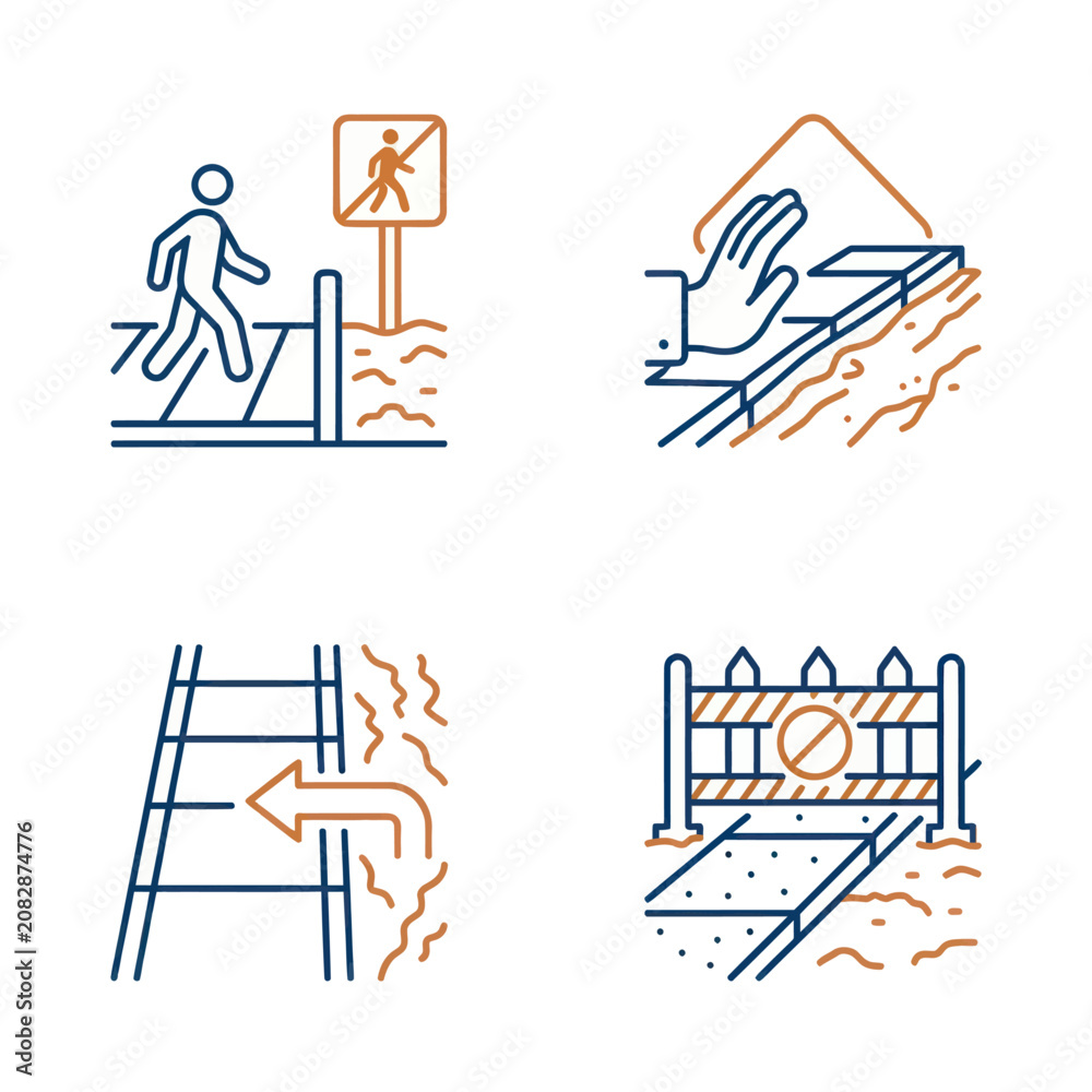 Obraz premium Warning signs for restricted areas.