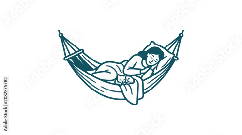 Photos Woman Relaxing in a Hammock Outdoors.