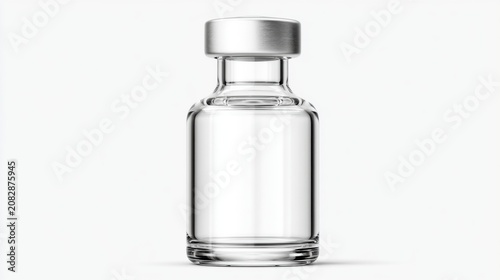 Empty Glass Medicine Vial with Metal Cap