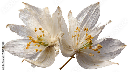 Herbarium style flower label, botanical illustration, PNG, isolated on transparent background