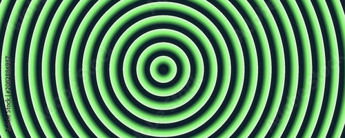 Fotografie Hypnotic green and black concentric circles create an abstract optical illusion
