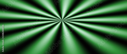 Vibrant green and black abstract starburst pattern radiates from the center, creating a dynamic visual effect