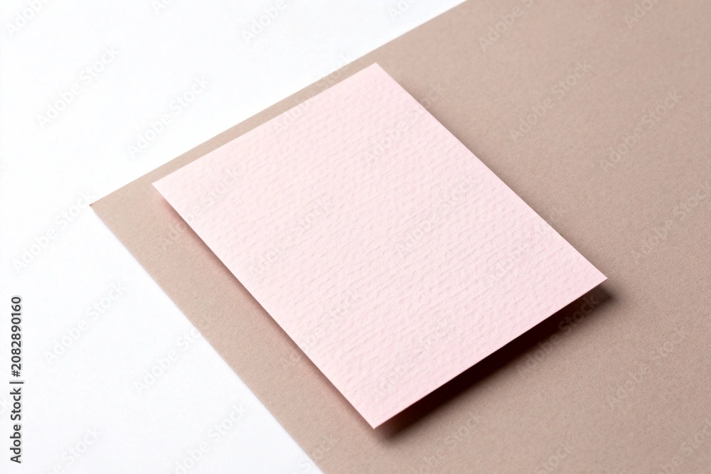 Fototapeta premium Minimalist Pink Card on Brown Paper