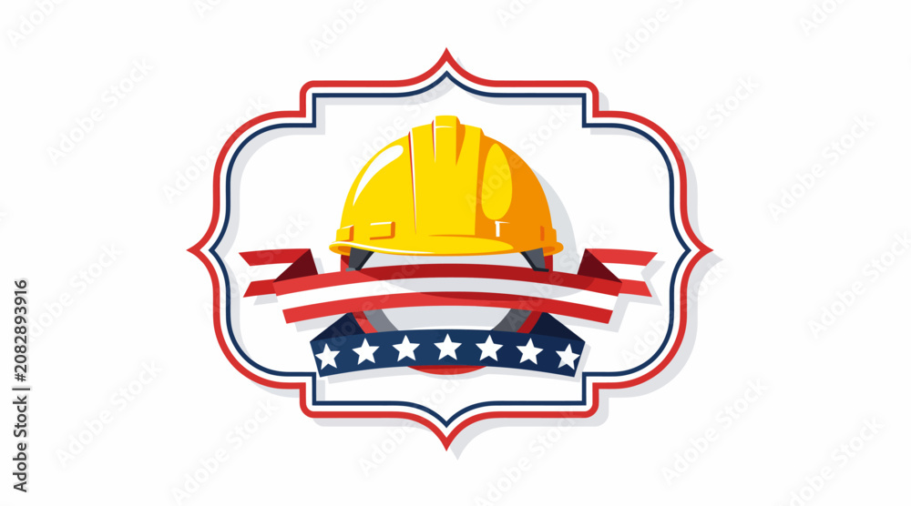 Fototapeta premium construction worker safety logo