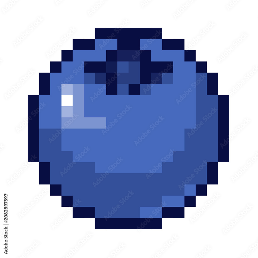 Fototapeta premium Illustration Blueberry 8 bit pixel art