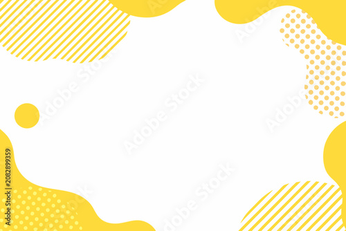 yellow memphis style abstract frame geometric shapes