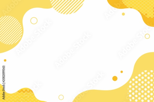 yellow memphis style abstract frame geometric shapes