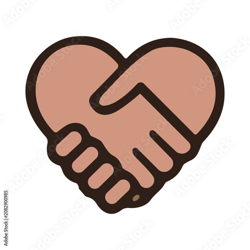 Heart Handshake Vector Illustration for Partnership and Unity Graphic