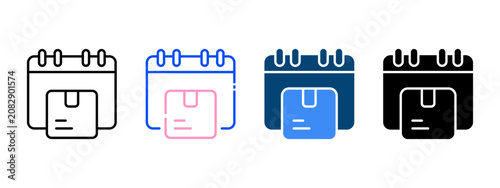 Package Delivery Schedule Icon for Logistics Planning and Shipment Management