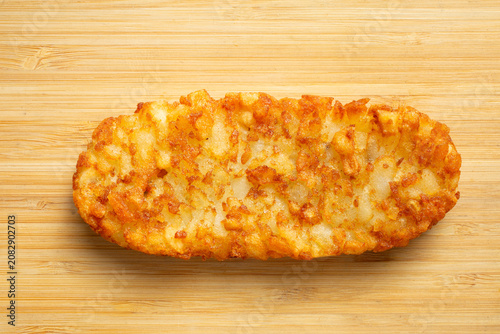 Obraz na płótnie A top down view of a hash brown patty.