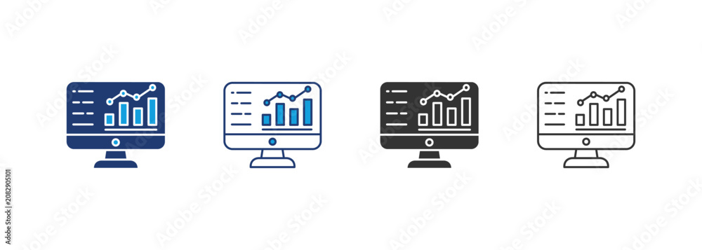 Fototapeta premium Stock Exchange Icon Set Multiple Style Collection