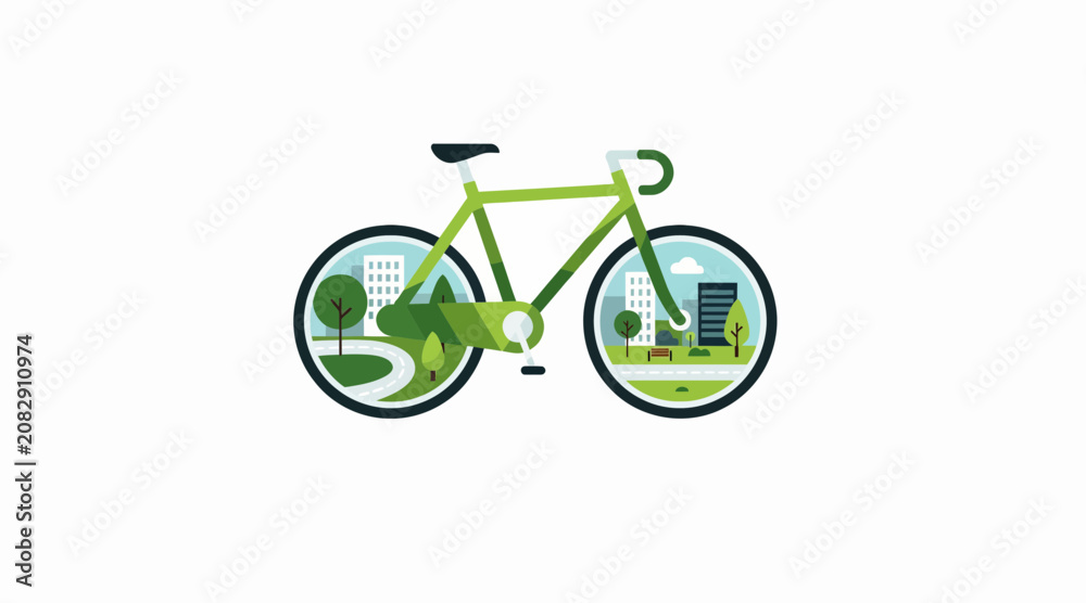 Fototapeta premium eco friendly transportation, green bike
