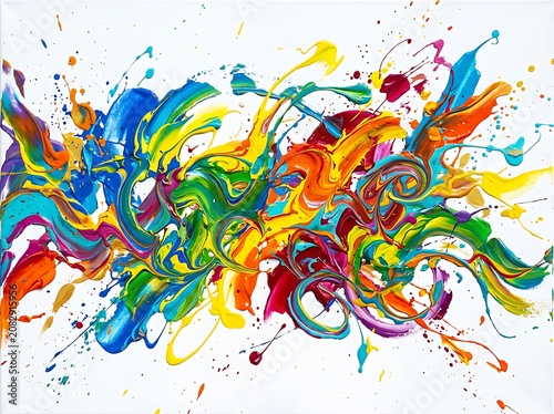 Colorful Abstract Paint Splatter Artwork.