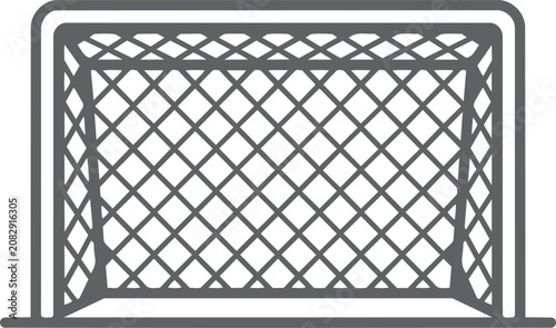 Obraz na plátně Empty Soccer Goal Net with Diamond Pattern in Minimalist Black and White Style
