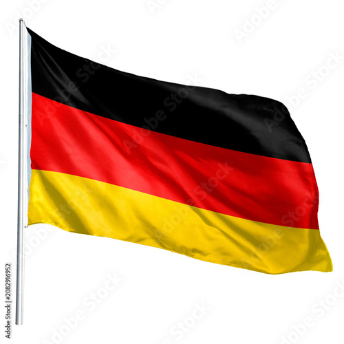 German png flag waving sticker, national symbol, transparent background