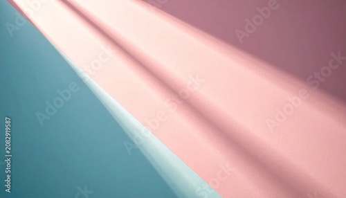 Abstract Diagonal Light Rays Across Pink and Teal Background.