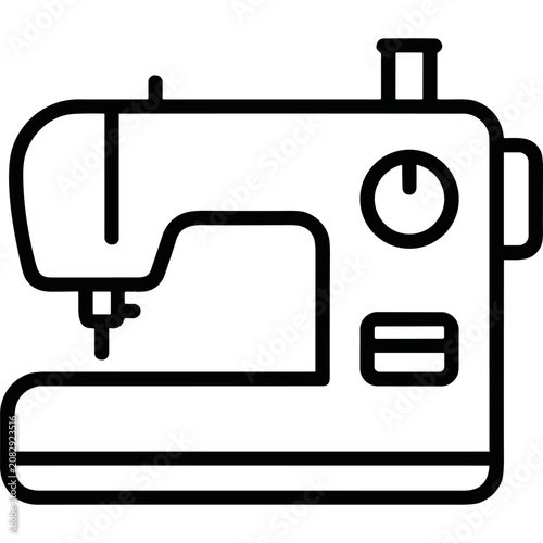 Canvas Print Minimalist sewing machine outline icon.