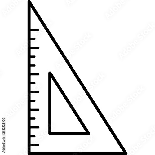 Right angle triangle ruler minimalist icon