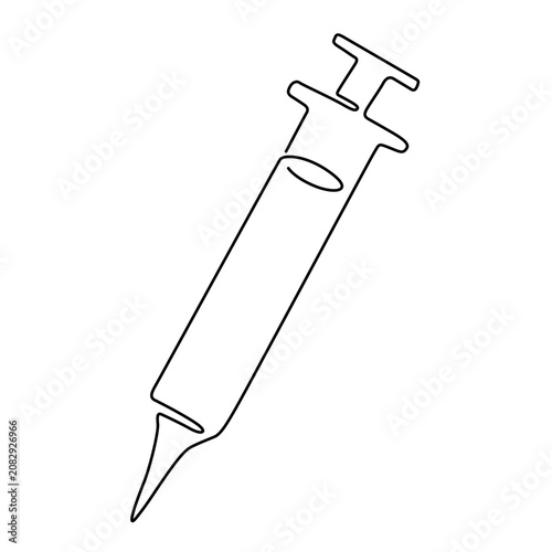 Line Art Syringe Illustration