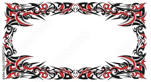 Colorful Tribal Style Border Design Element.