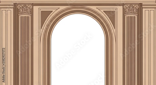 Brown Archway With Ornate Details Design.