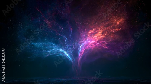 Digital brain processing massive data, artificial intelligence algorithm visualization, glowing particles, futuristic computer technology, dark background, high detail 3D visualization