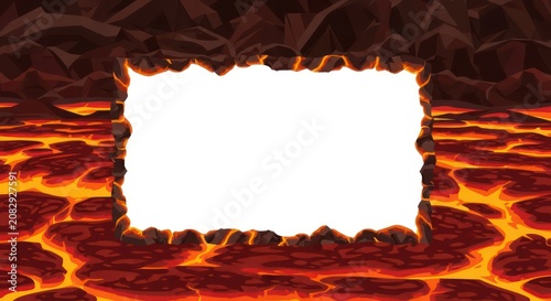 Lava Background with Burnt Edges Template.