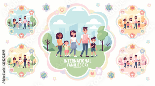 Diverse Families Celebrating Together on International Families Day