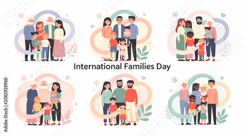 Diverse Families Together Celebrating International Day