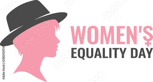 Woman silhouette wearing a hat represents Women's Equality Day.