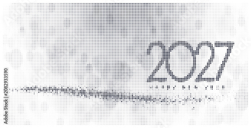 New year 2027 concept with abstract halftone dot design and motion effect.