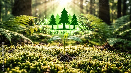 Young tree growing in forest ecosystem.
