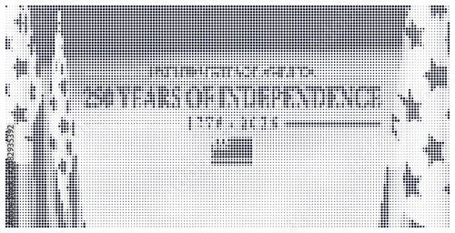 Patriotic banner design with halftone star pattern for memorial event.