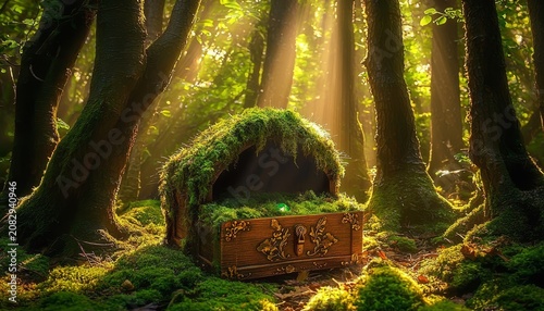 Nature's embrace adds an age-old charm to the forgotten relic under the sunbeams.