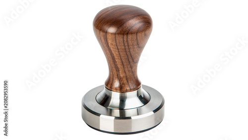 Foto Classic wooden coffee tamper barista espresso tool isolated on a transparent bac