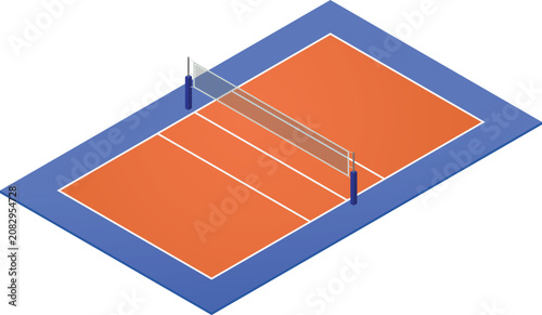 Isometric standard volleyball court