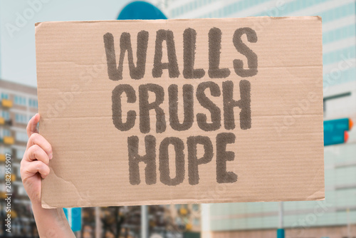 Canvas Print "Walls crush hope" The housing burden overwhelms aspirations