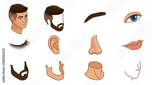 Photos Human facial features and body parts.