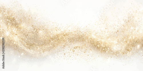 Cuadro en lienzo Abstract gold glitter flowing wave background with particles background abstract