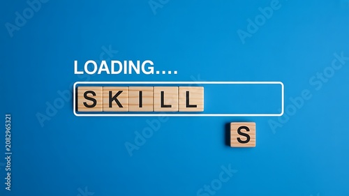 Skill loading progress bar with learning development and personal growth concept