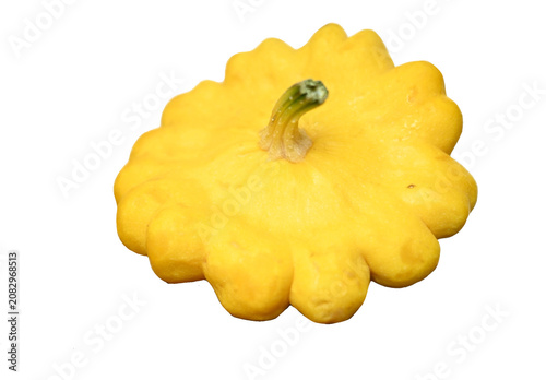 Fresh yellow pattypan squash isolated on transparent background  PNG