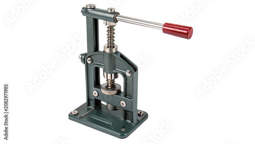 Industrial manual metal press machine workshop hardware tool isolated on a transparent background