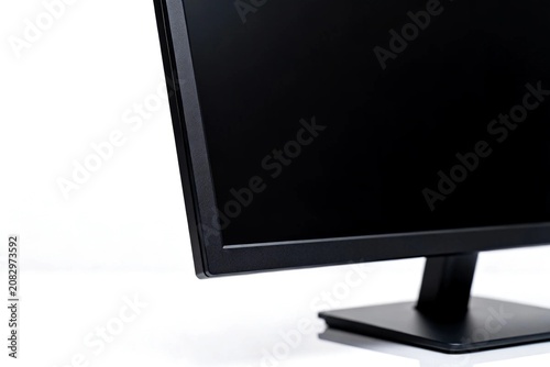 Close-up of a sleek black computer monitor